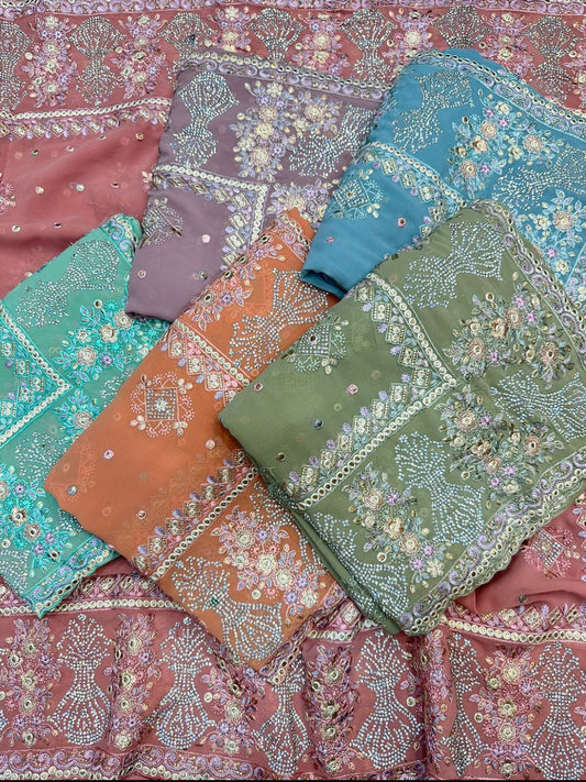 Pure Organza Embroidery work Saree