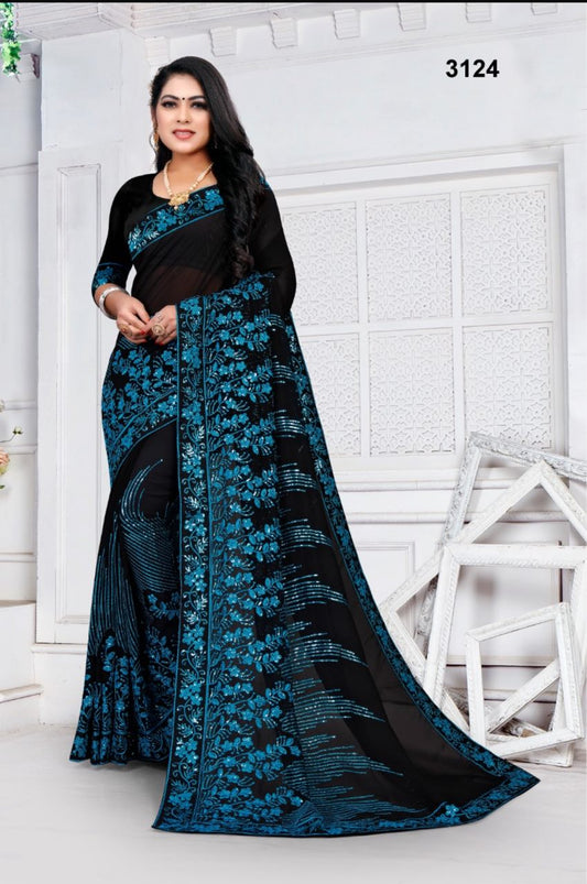 Ready to Wear Partywear Heavy Sequins Saree